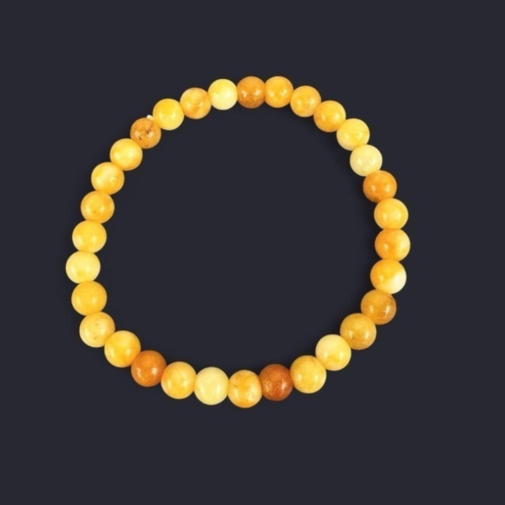 Yellow Aventurine Gemstone Bead Bracelet 6mm
